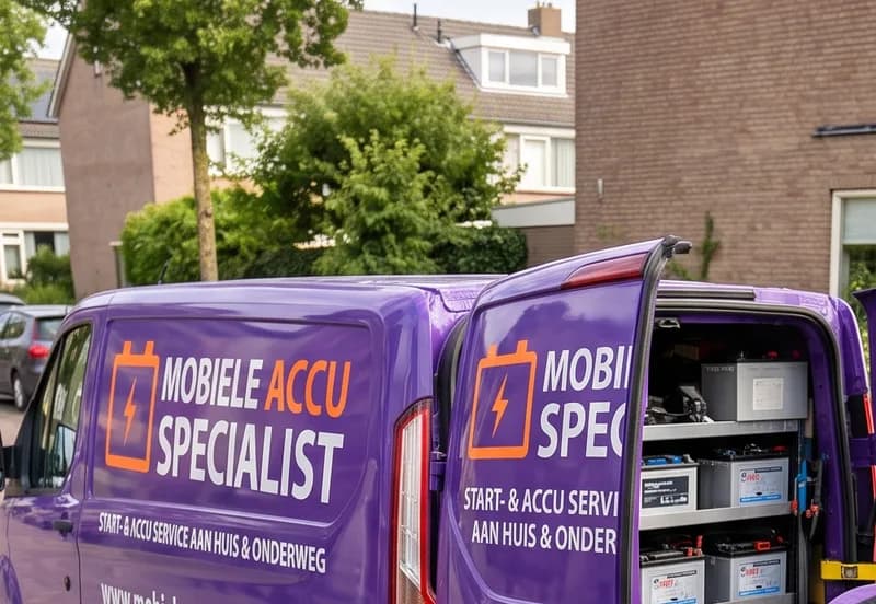 Accuservice aan huis in de straat